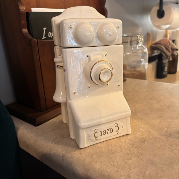House of Webster Other - House of Webster Vintage Ceramic Cookie Jar or Wall Canister, Old Crank Phone